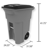 Toter 64 gal Trash Can, Graystone ANA64